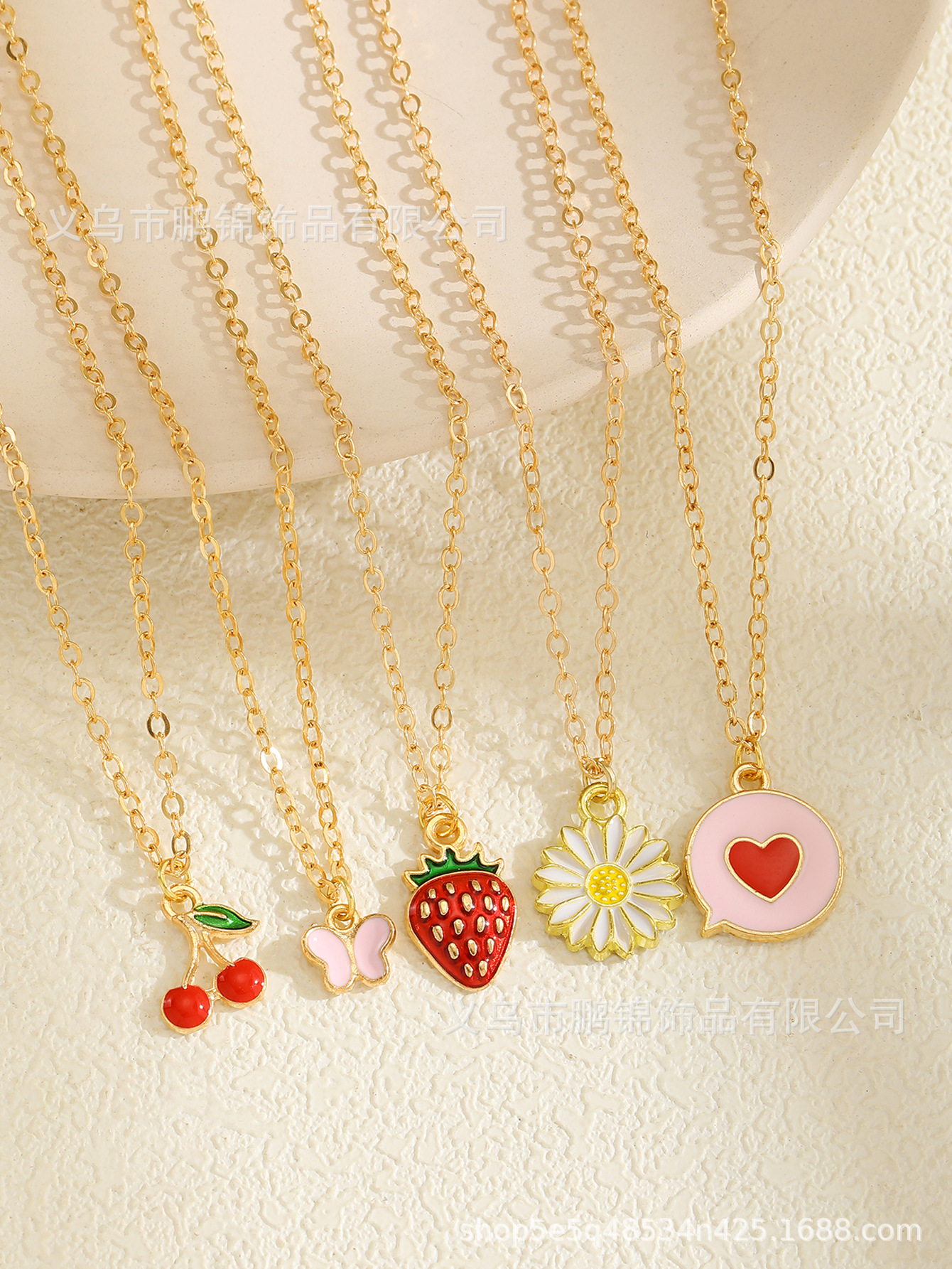 欧美跨境饰品 樱桃吊坠项链女isn轻奢高级感小众首饰配饰锁骨链女详情8