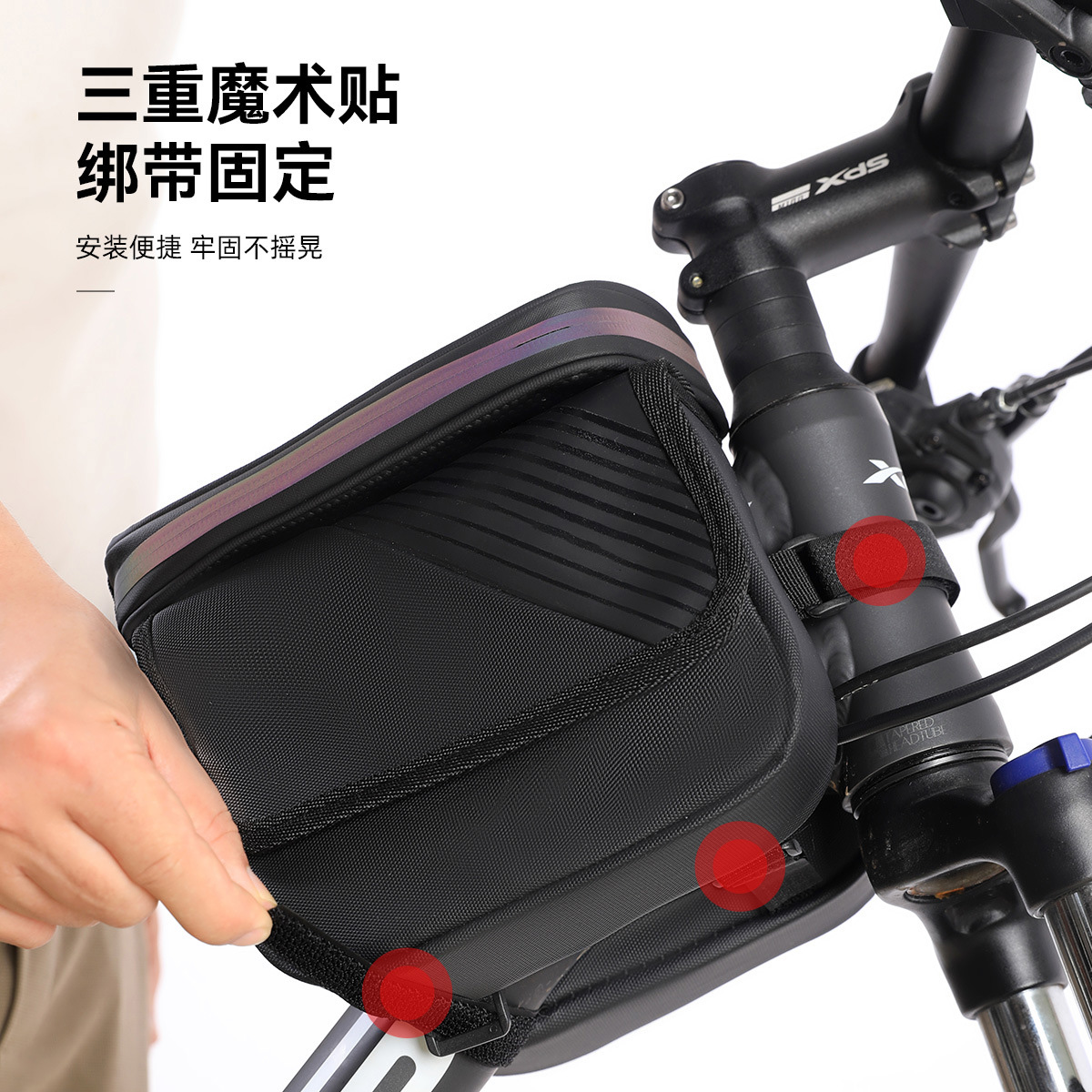 Cycling equipment: bicycle bag, mountain bike, double-sided bag, hard shell, waterproof, large-capacity storage pic 2
