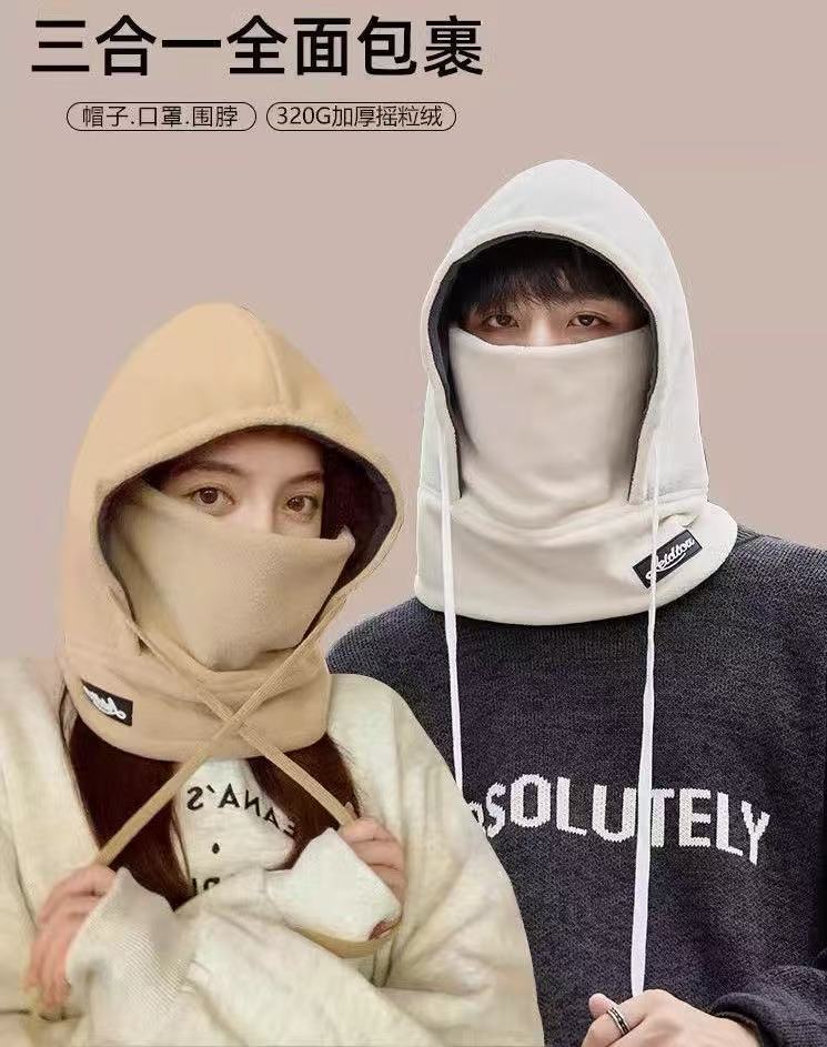 男女户外骑行口罩护颈防风寒保暖一体加绒加厚护脸套头帽防风保暖详情2