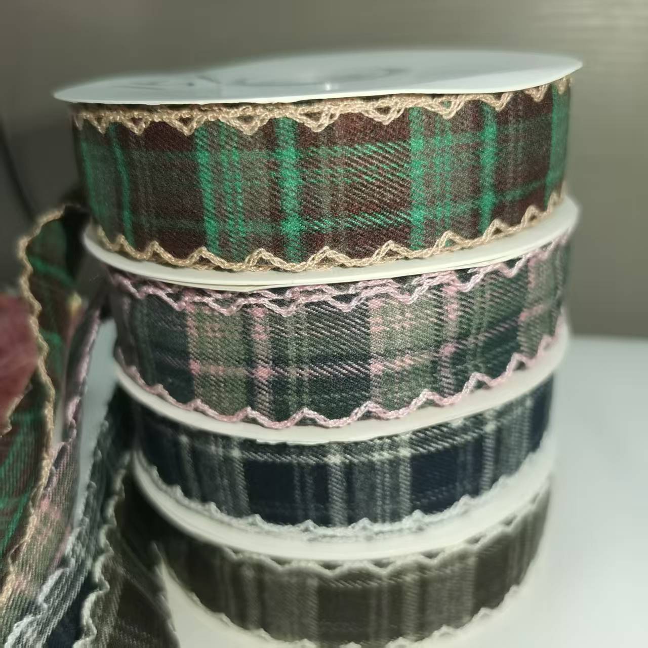 4 cm brushed checkered edge clothing, shoes, hats and accessories diy bow