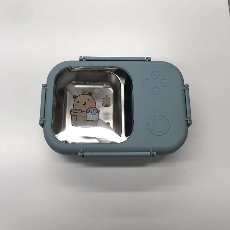 不锈钢分隔饭盒 多色可爱密封便当盒 学生上班族便携分格餐盒 保鲜带饭神器详情3