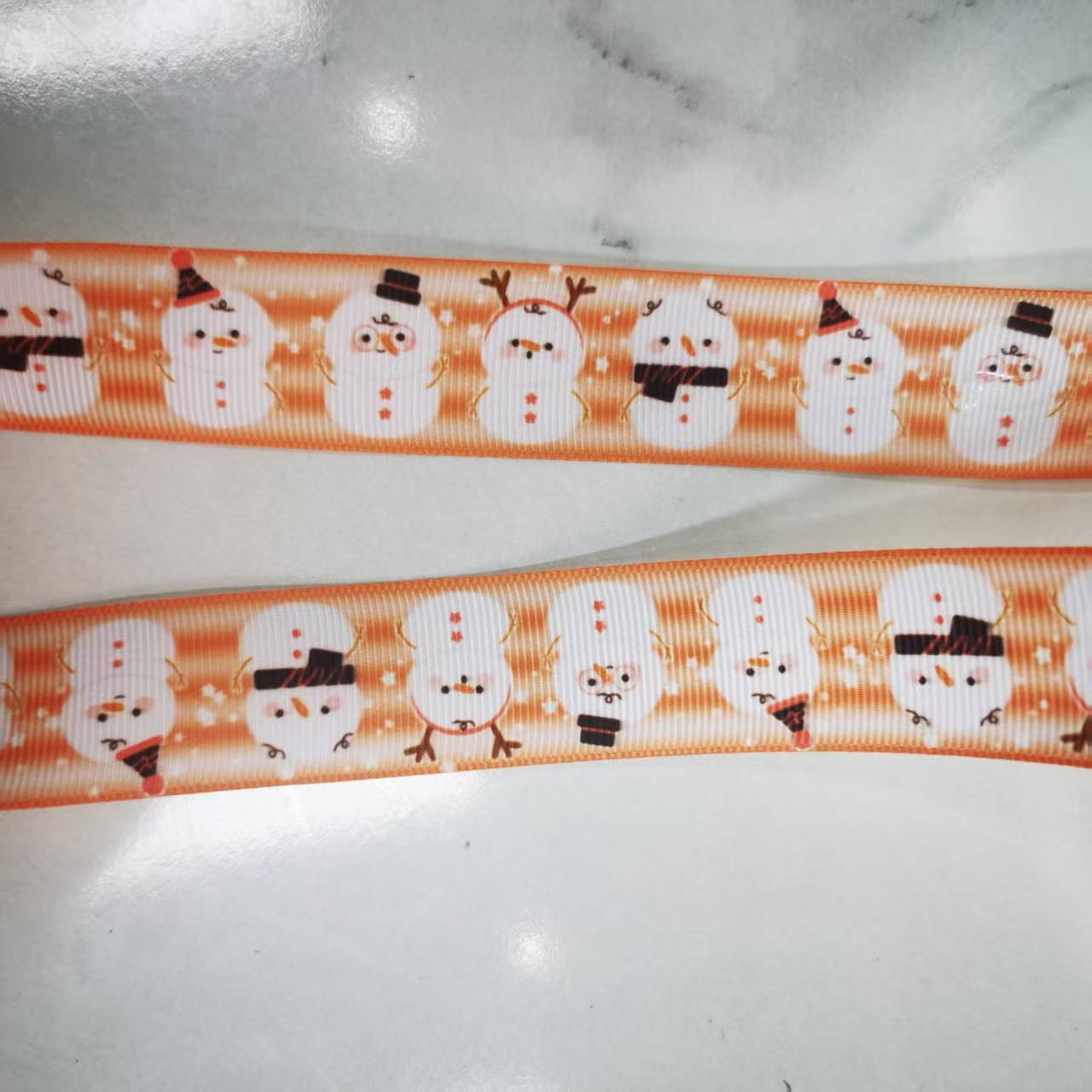2.5 cm threaded tape printed Snowman Christmas decorative ribbon clothing accessory lace accessory