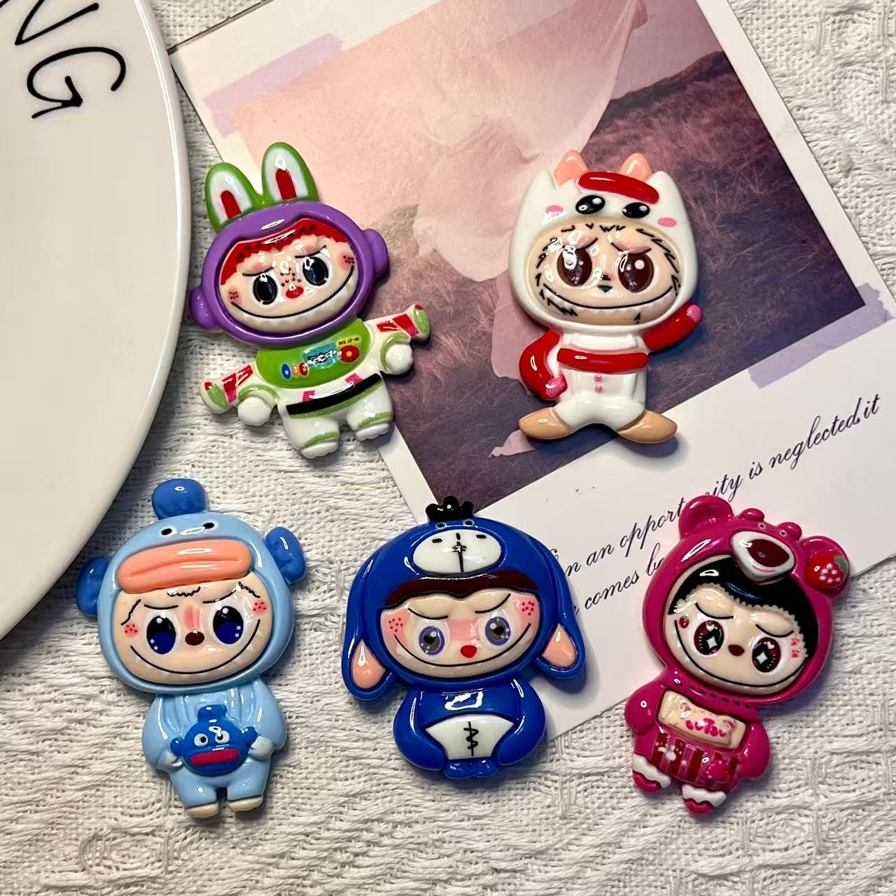 可爱卡通布布树脂配件奶油胶DIY手机壳发饰挂件半立体树脂贴片