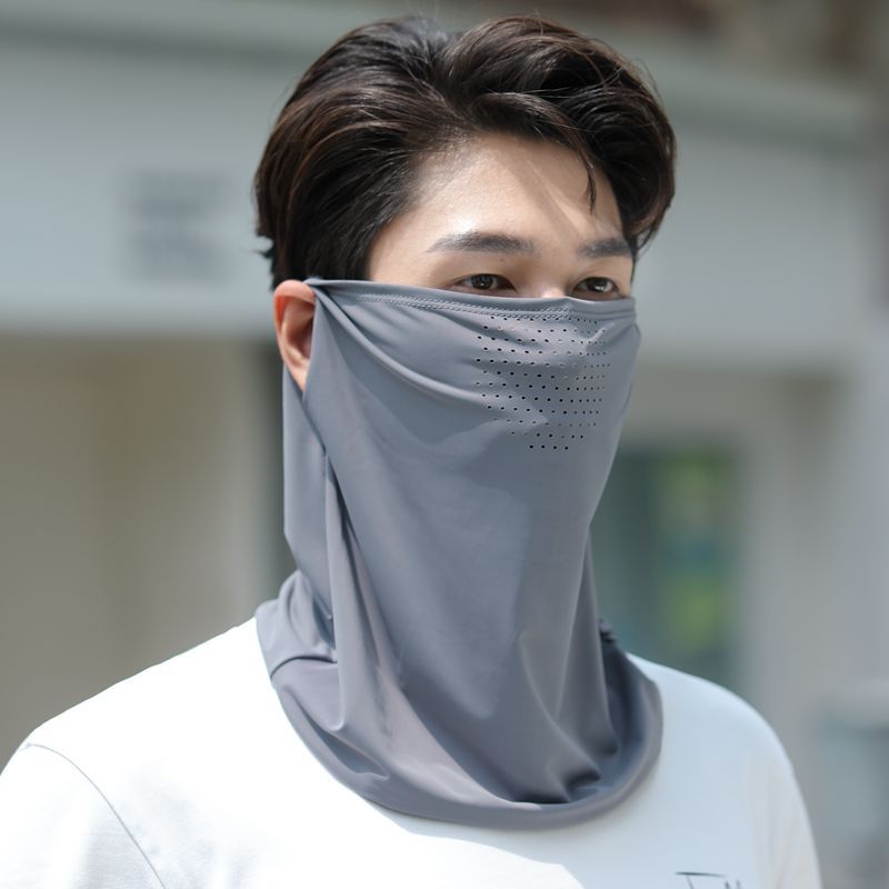 防晒面罩全脸防紫外线骑行冰丝遮脖子护颈一体开车遮阳挂耳男透气