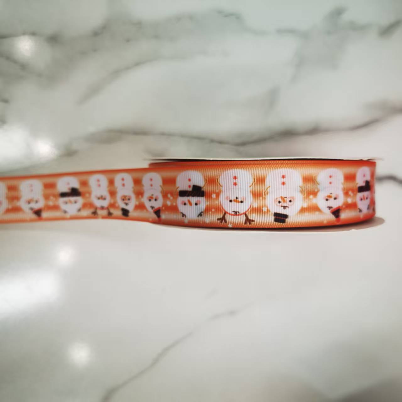 2.5 cm threaded tape printed Snowman Christmas decorative ribbon clothing accessory lace accessory details Picture