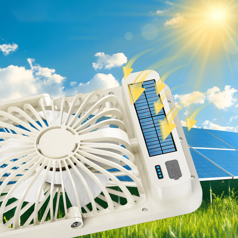 Desktop usb charging small fan, ultra-quiet mini portable foldable office desk dormitory fan light pic 3