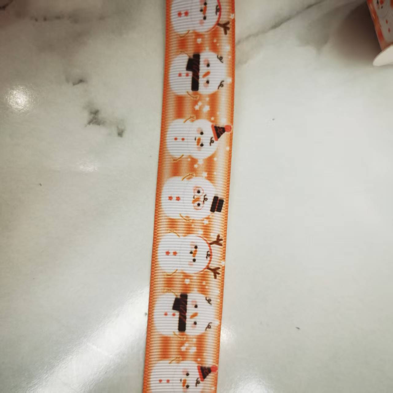 2.5 cm threaded tape printed Snowman Christmas decorative ribbon clothing accessory lace accessory Item Picture