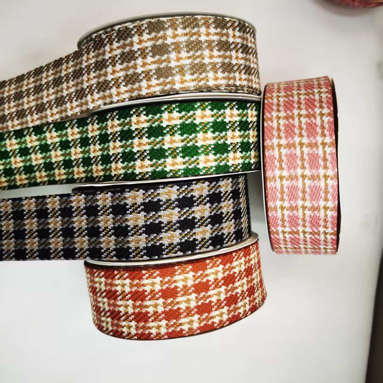 4 cm checkered small chanted ribbon clothing, shoes, hats and accessories, 100 yards per roll
