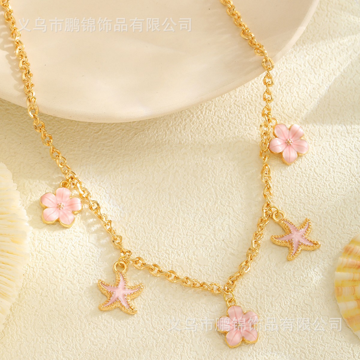 欧美跨境饰品 海星吊坠项链女isn轻奢高级感小众首饰配饰锁骨链女细节图