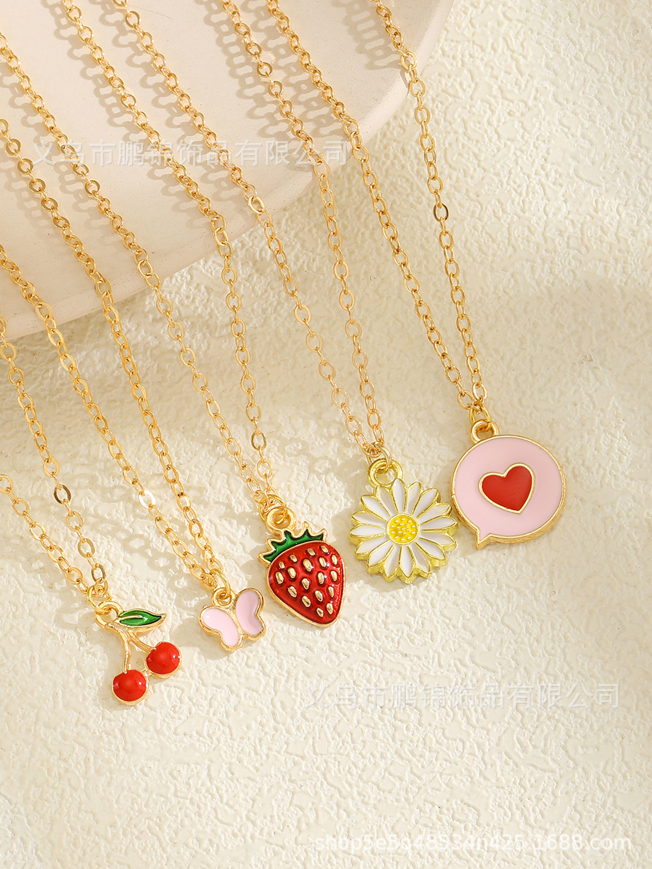 欧美跨境饰品 樱桃吊坠项链女isn轻奢高级感小众首饰配饰锁骨链女详情9