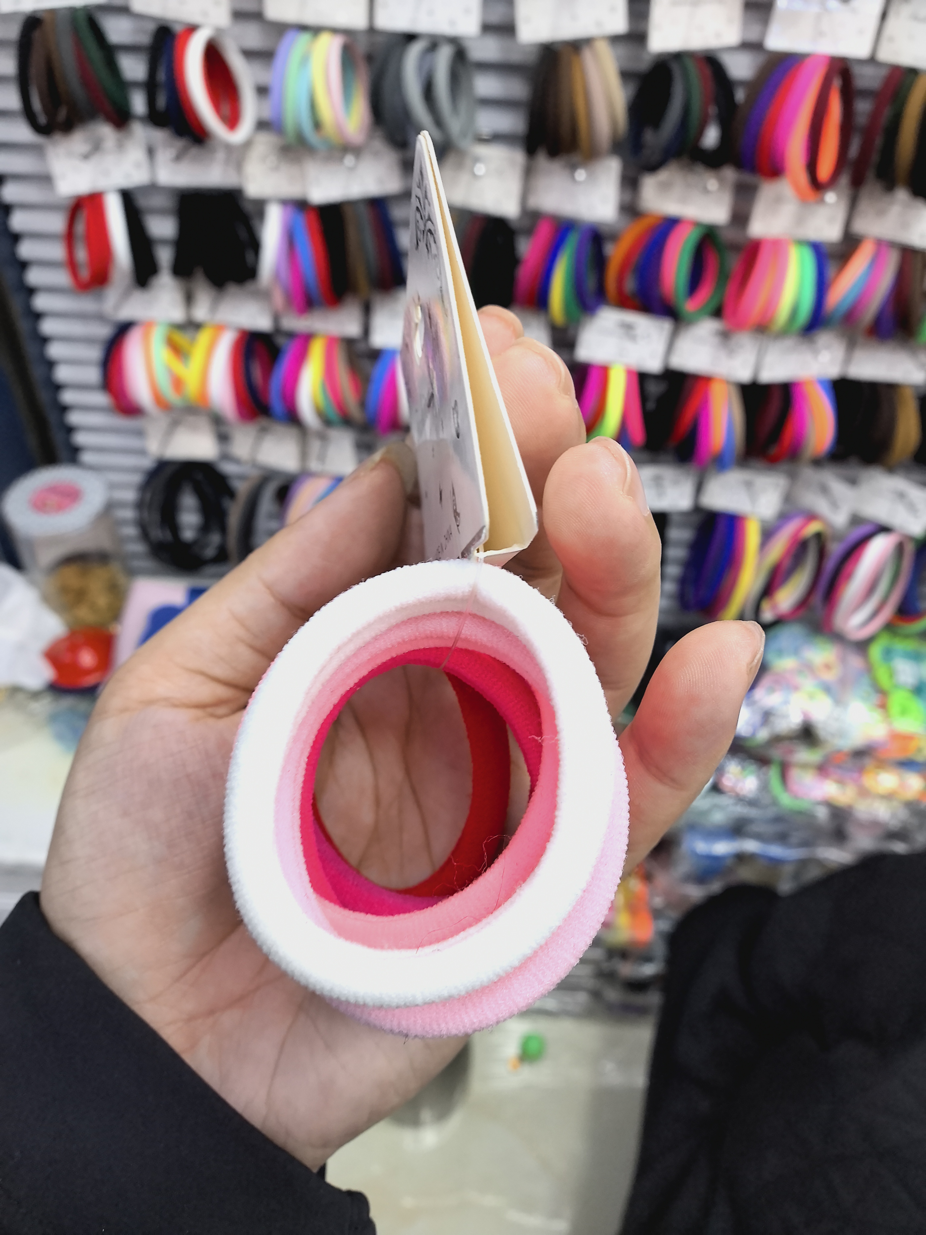 凯凯头绳女士拼接韩版发绳白底实物图