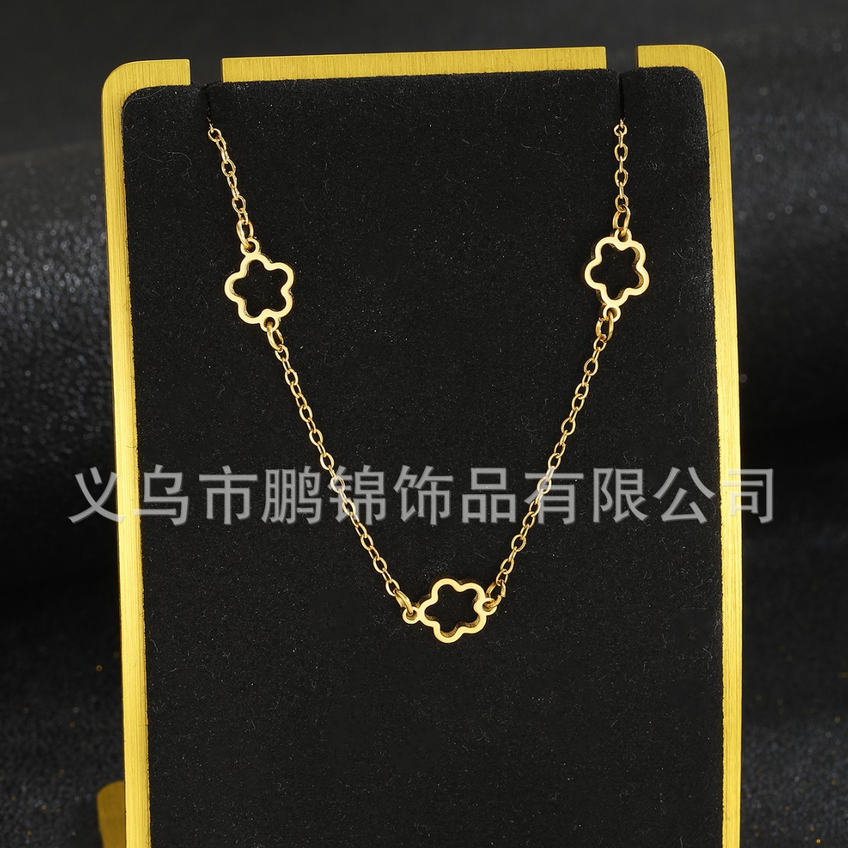 欧美跨境饰品 镂空花朵吊坠项链女轻奢高级感首饰配饰锁骨链小众产品图