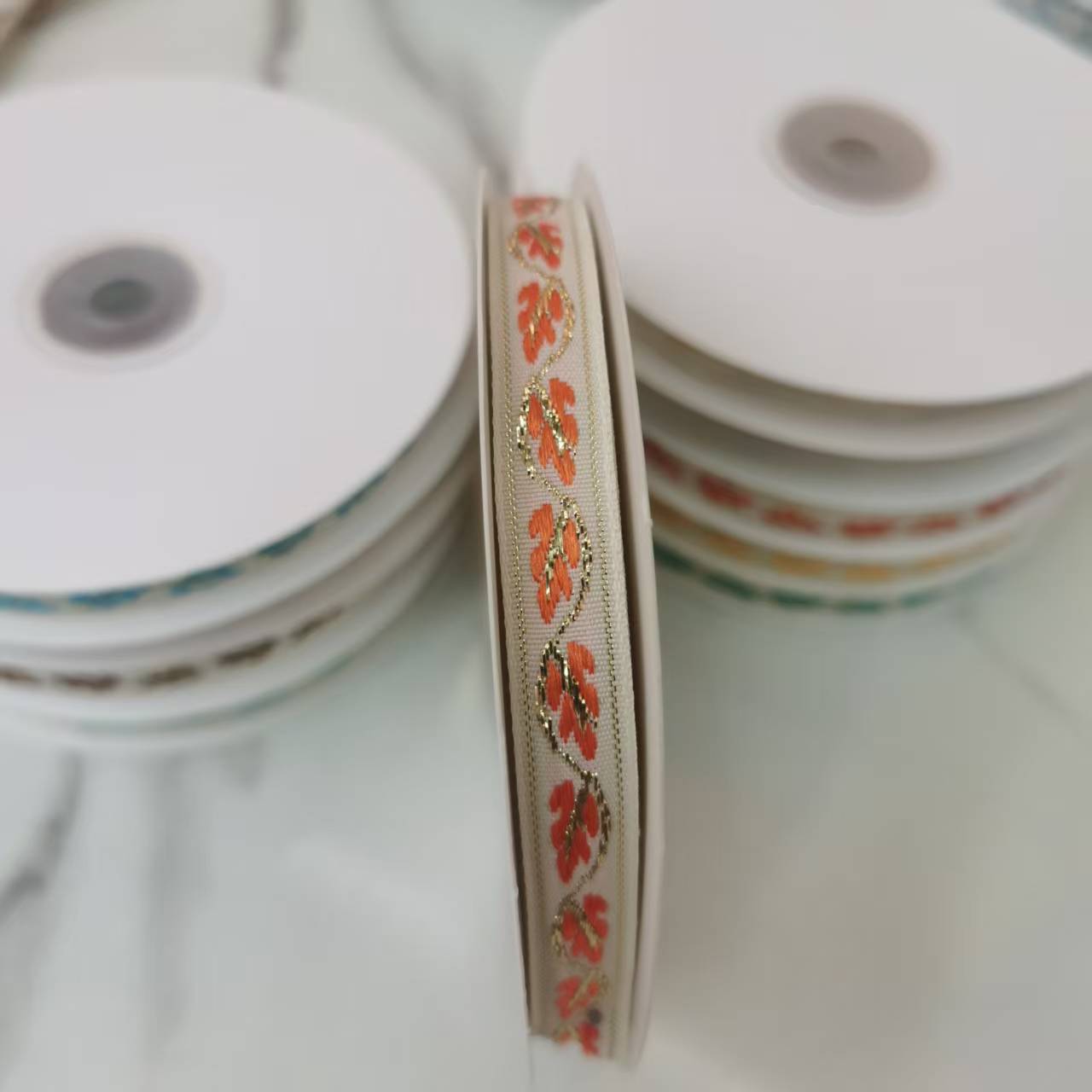 1 cm gold thread leaf webbing, clothing, shoes, hats, accessories, DIY bow Item Picture