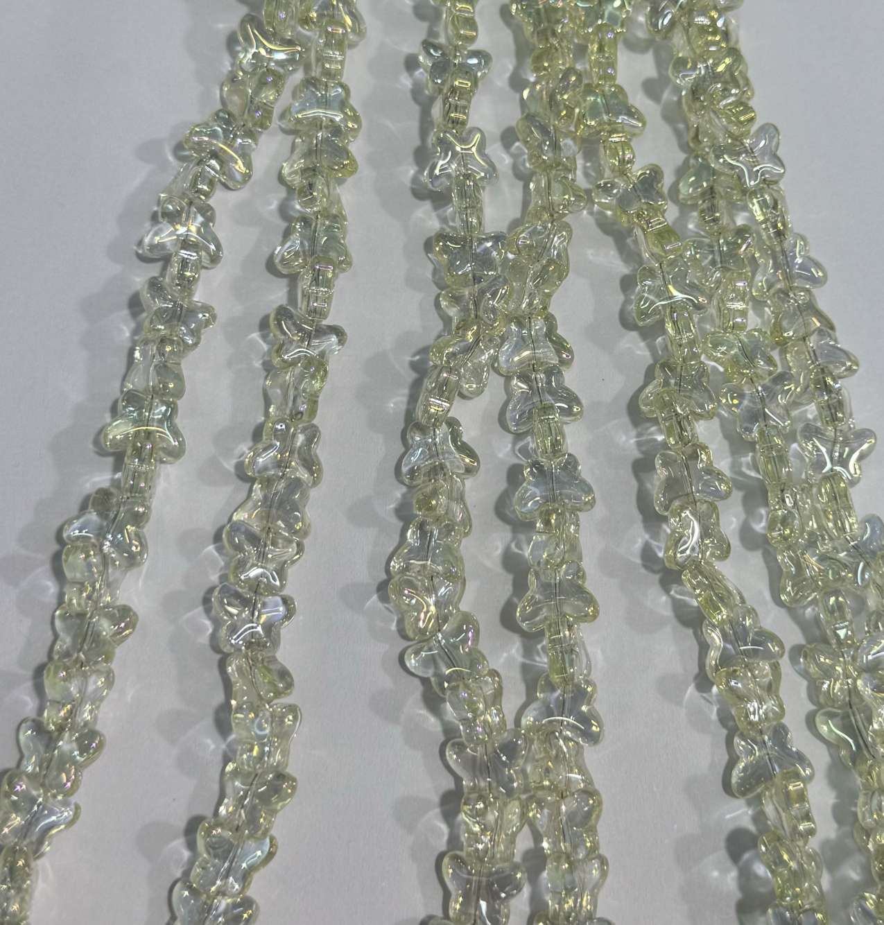 编手链的玻璃珠子水晶手工串珠子材料10光面蝴蝶水晶黄珠子