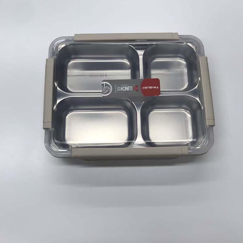304 不锈钢多格分隔饭盒 密封保鲜便当盒 上班族学生便携分格餐盒 食堂打饭餐盒详情3