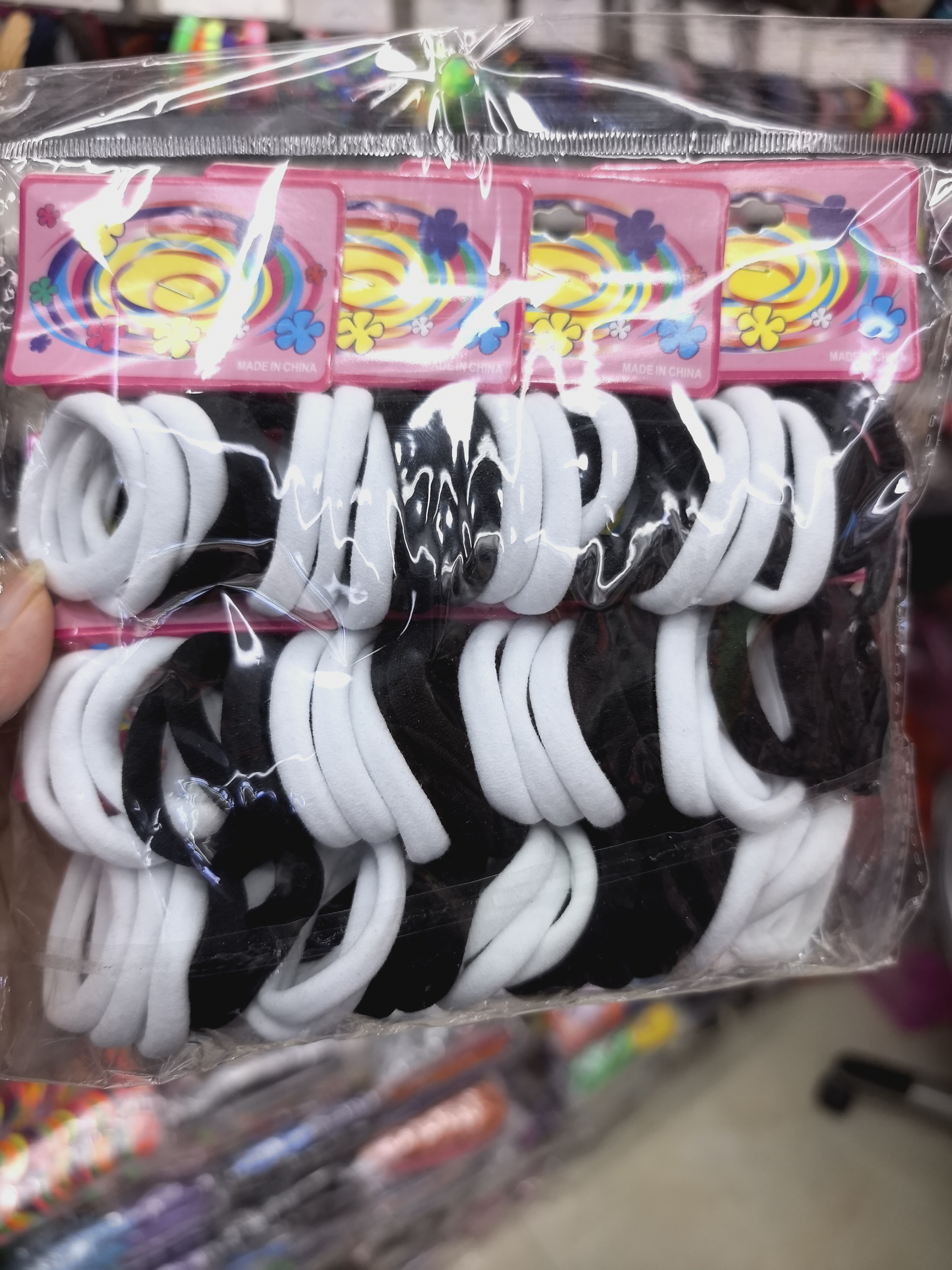 发绳头绳女士拼接韩版黑白混色