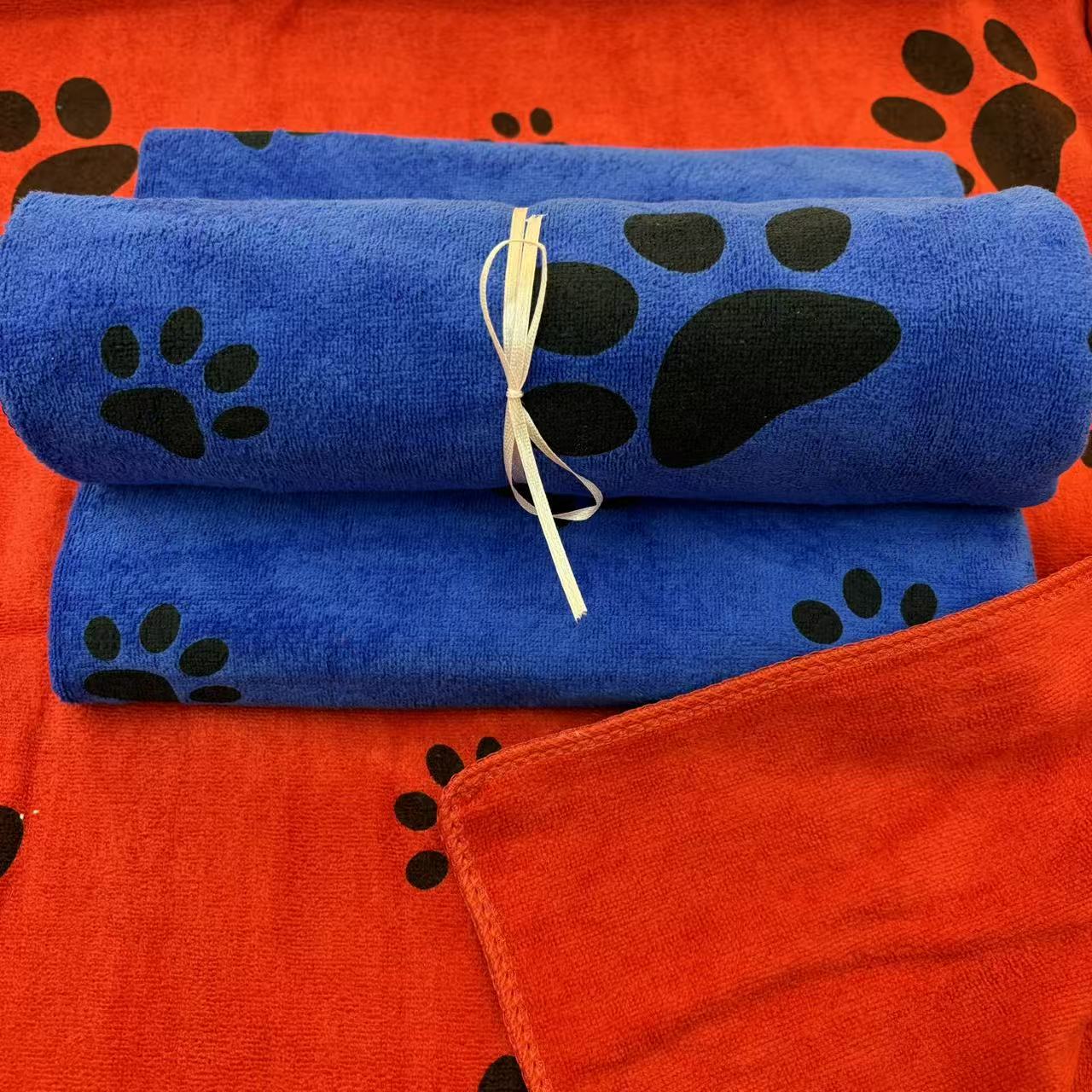 Pet absorbent bath towel 50*100cm soft quick-drying towel, cat and dog bathing and grooming towel
