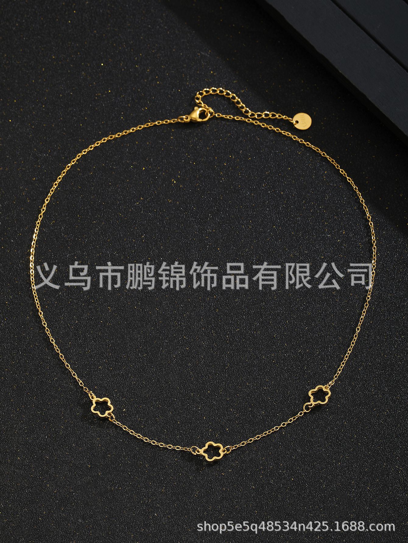 欧美跨境饰品 镂空花朵吊坠项链女轻奢高级感首饰配饰锁骨链小众详情8