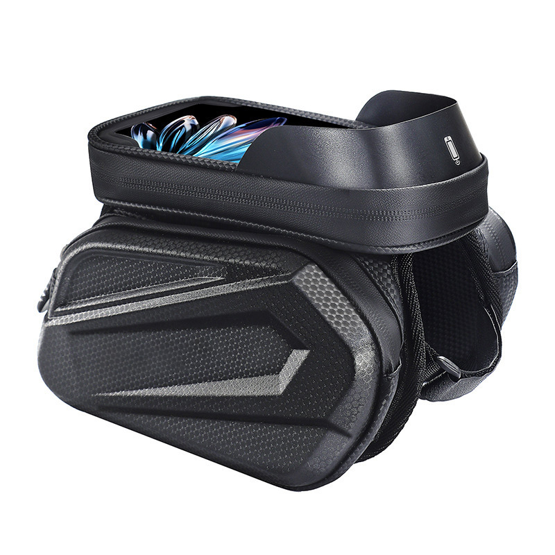 Cycling equipment: bicycle bag, mountain bike, road bike, front beam bag, hard shell, waterproof, large-capacity, mobile phone storage and hanging bag pic 7