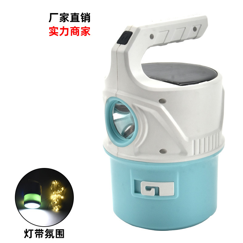 新款太阳能手提球泡灯派对灯串氛围灯多功能磁吸带便携挂钩露营灯