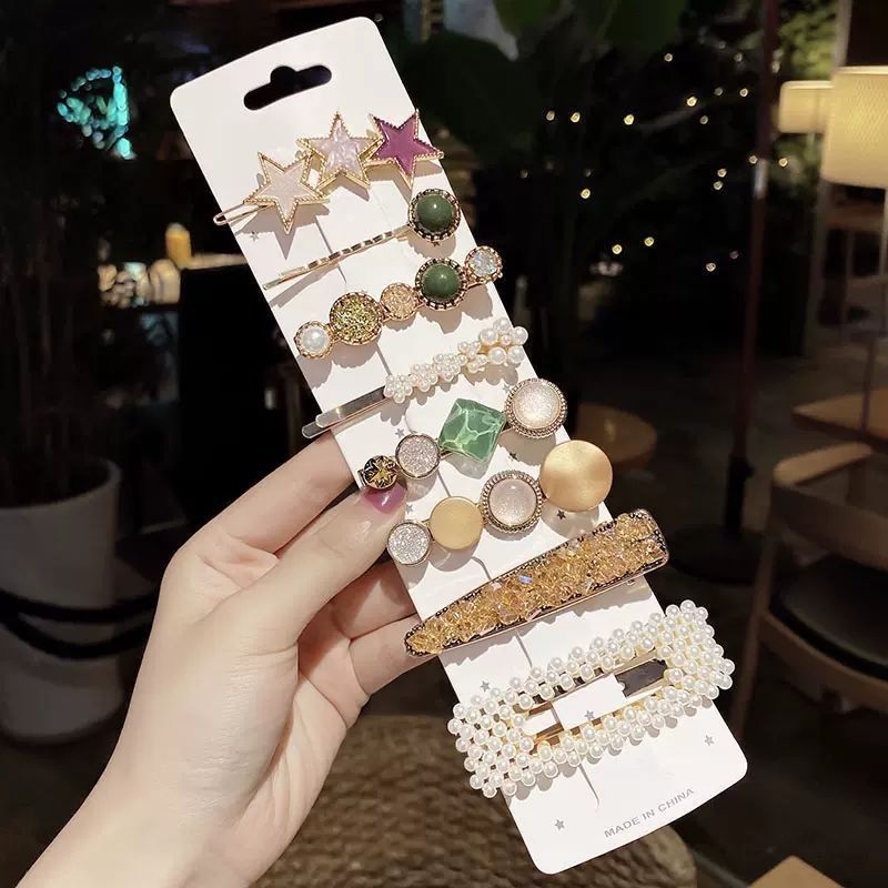 Teenage girl's side Korean-style pearl hair clip, hairpin, fringe clip, back head straight clip, summer clip headwear. Teenage girl's side Korean-style pearl hair clip, fringe clip, back head straight clip, summer clip headwear details Picture