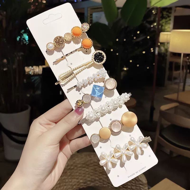 Teenage girl's side Korean-style pearl hair clip, hairpin, fringe clip, back head straight clip, summer clip headwear. Teenage girl's side Korean-style pearl hair clip, fringe clip, back head straight clip, summer clip headwear detail image 11