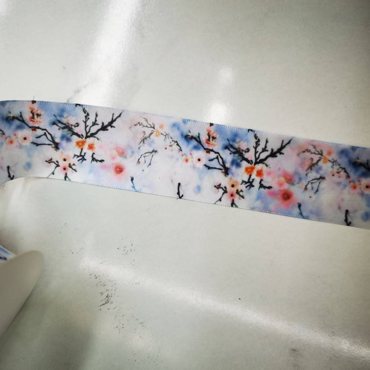 4厘米涤纶带印梅花汉服装饰服装辅料蝴蝶结礼品包装细节图