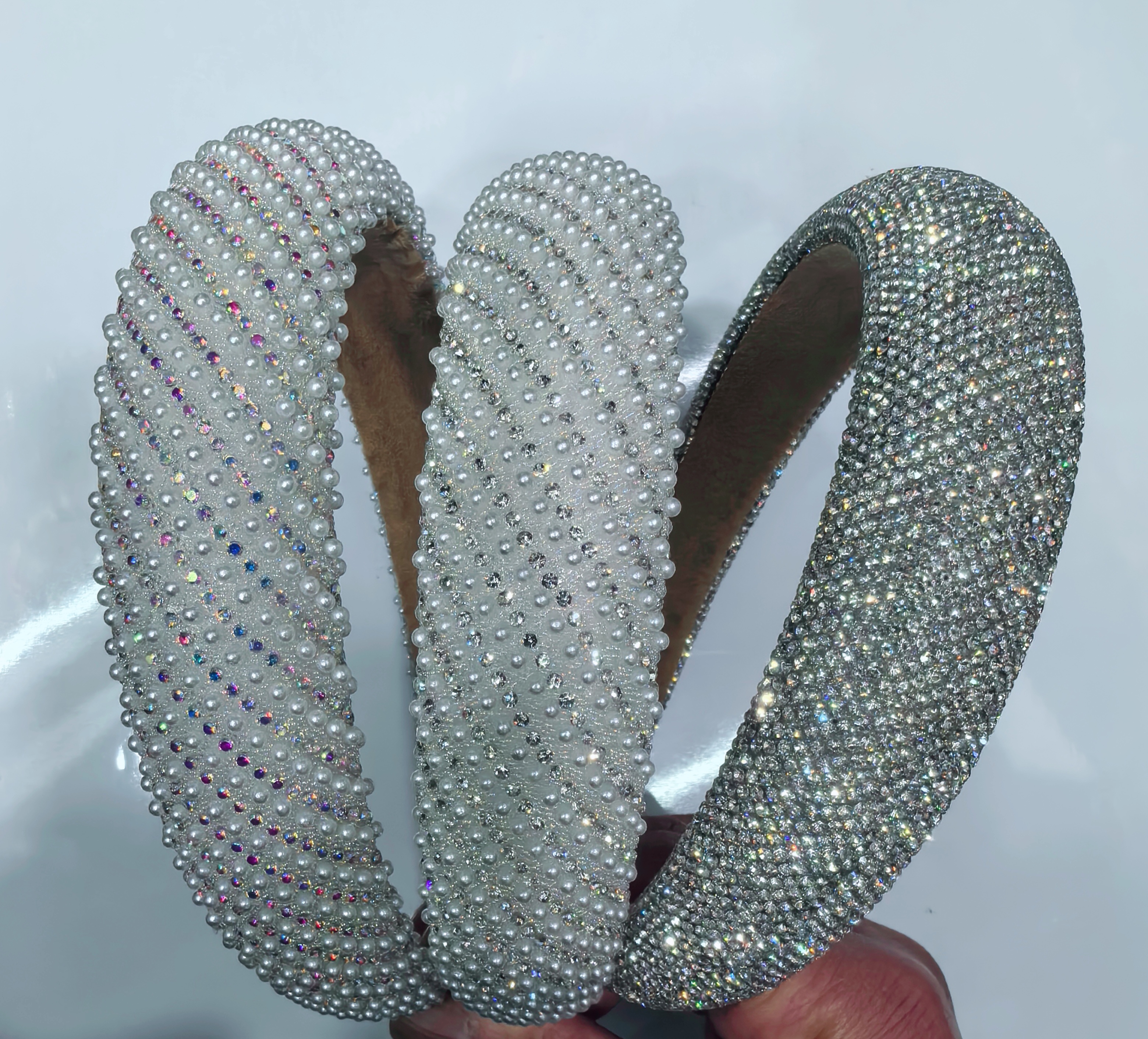 3公分欧美珍珠宽边发箍高级感高颅顶气质简约时尚感水钻头箍发饰