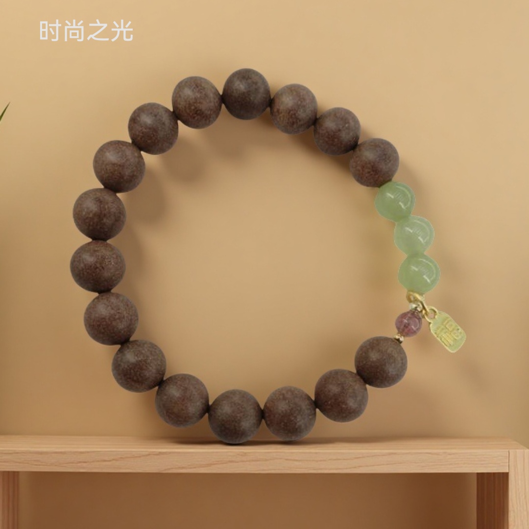 Intangible cultural heritage incense bead bracelet, jewelry, Bodhi traditional Chinese medicine bracelet, fashionable and versatile, men's and women's styles, natural material, large four-in-one fragrance type detail image 4