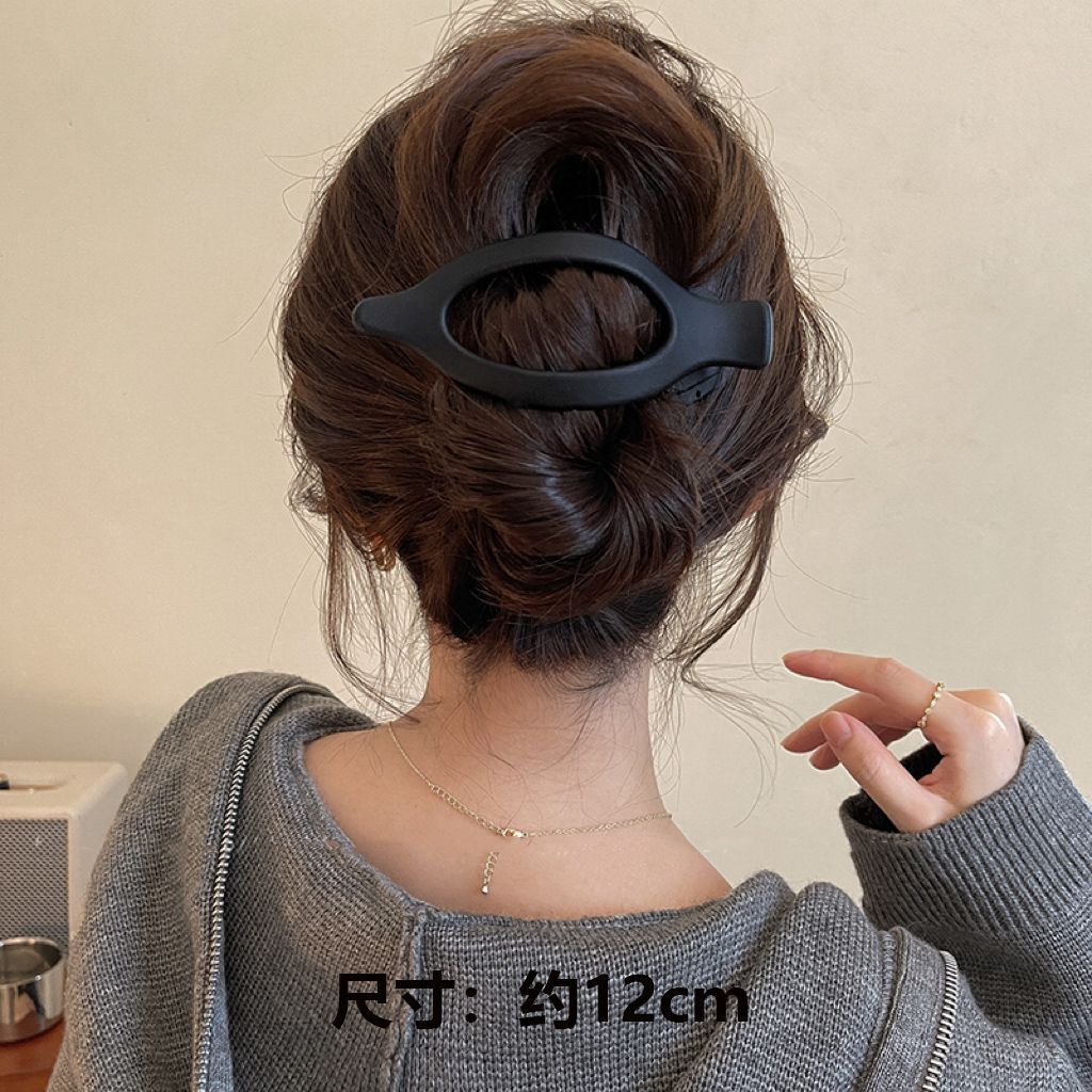Lazy style ~ 2025 New Oval Grabber with a high-end feel, back of the head duckbeak grabber, updo ponytail one-line grabber 1# Item Picture