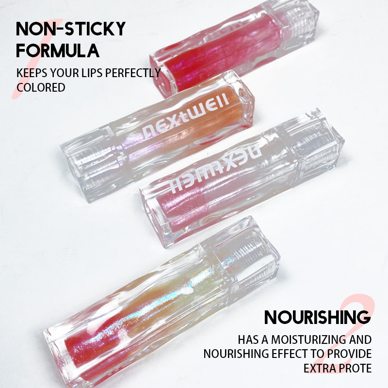 Next Well Water Light Transparent Jelly Shiny Three-color One-Piece Lip Gloss Water Light Moisturizing and Hydrating Glass Lips Show Tenderness Mirror Lip Gloss Lip Oil OED/ODM processed thermochromic Lip gloss details Picture