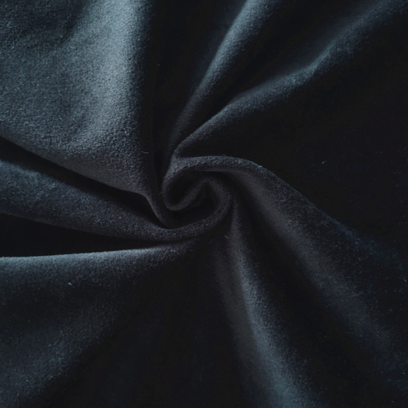 工厂批发弹力氨纶仿超柔复合加绒加厚复合裤子面料里布现货黑色