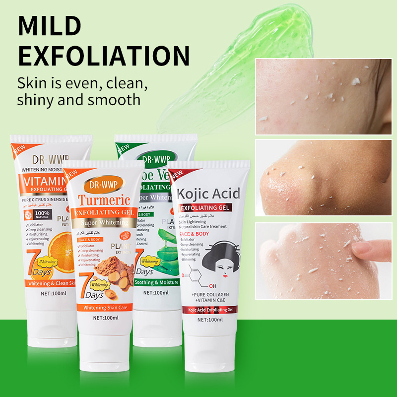 Cross-border aloe Vera Exfoliating Gel for facial exfoliation and brightening, 100g body exfoliating cream for export