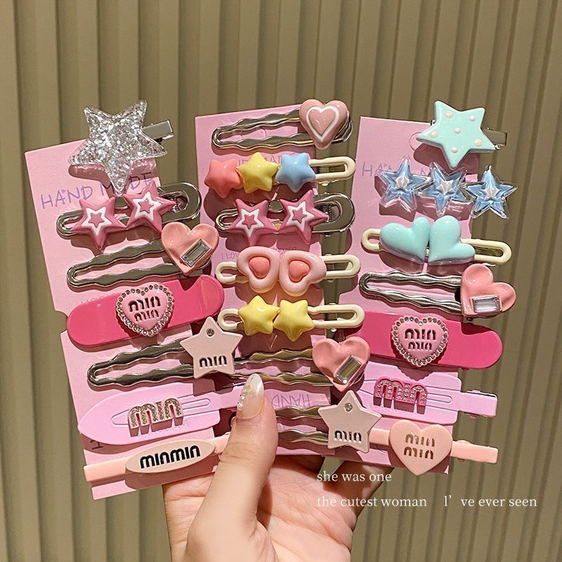 The new summer style of dopamine mixed cute little hairpin bangs clip detail image 6