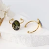Colorful dried flower ring, light luxury epoxy resin jewelry, stainless steel gold-plated real flower ring Application Scenario
