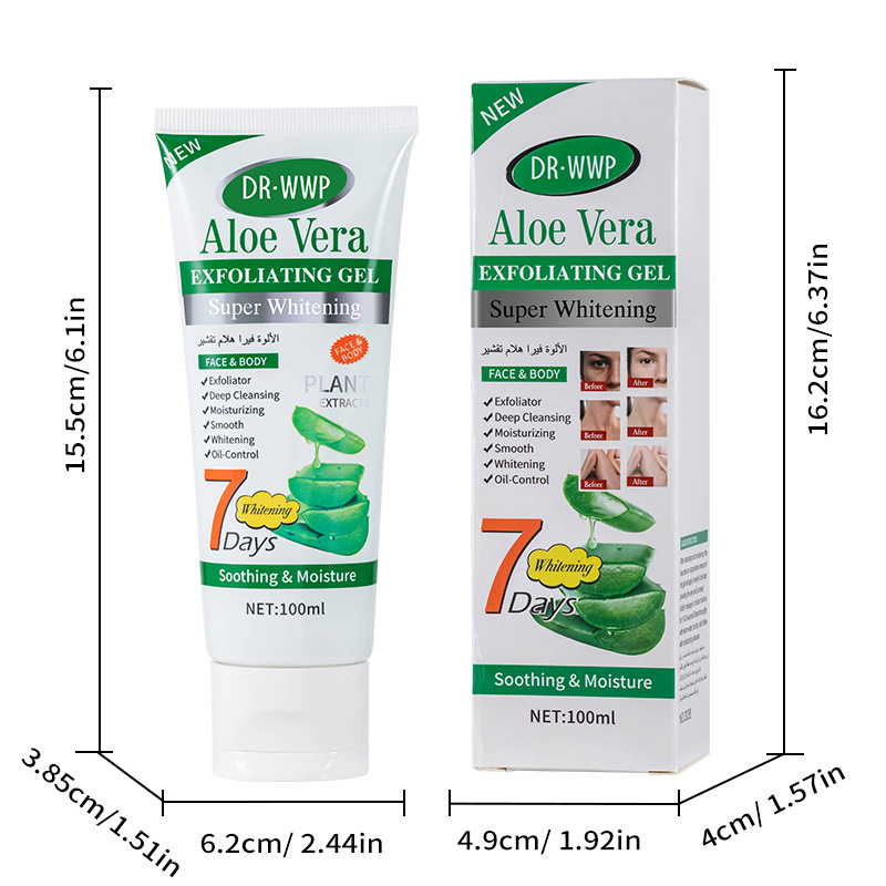 Cross-border aloe Vera Exfoliating Gel for facial exfoliation and brightening, 100g body exfoliating cream for export detail image 6
