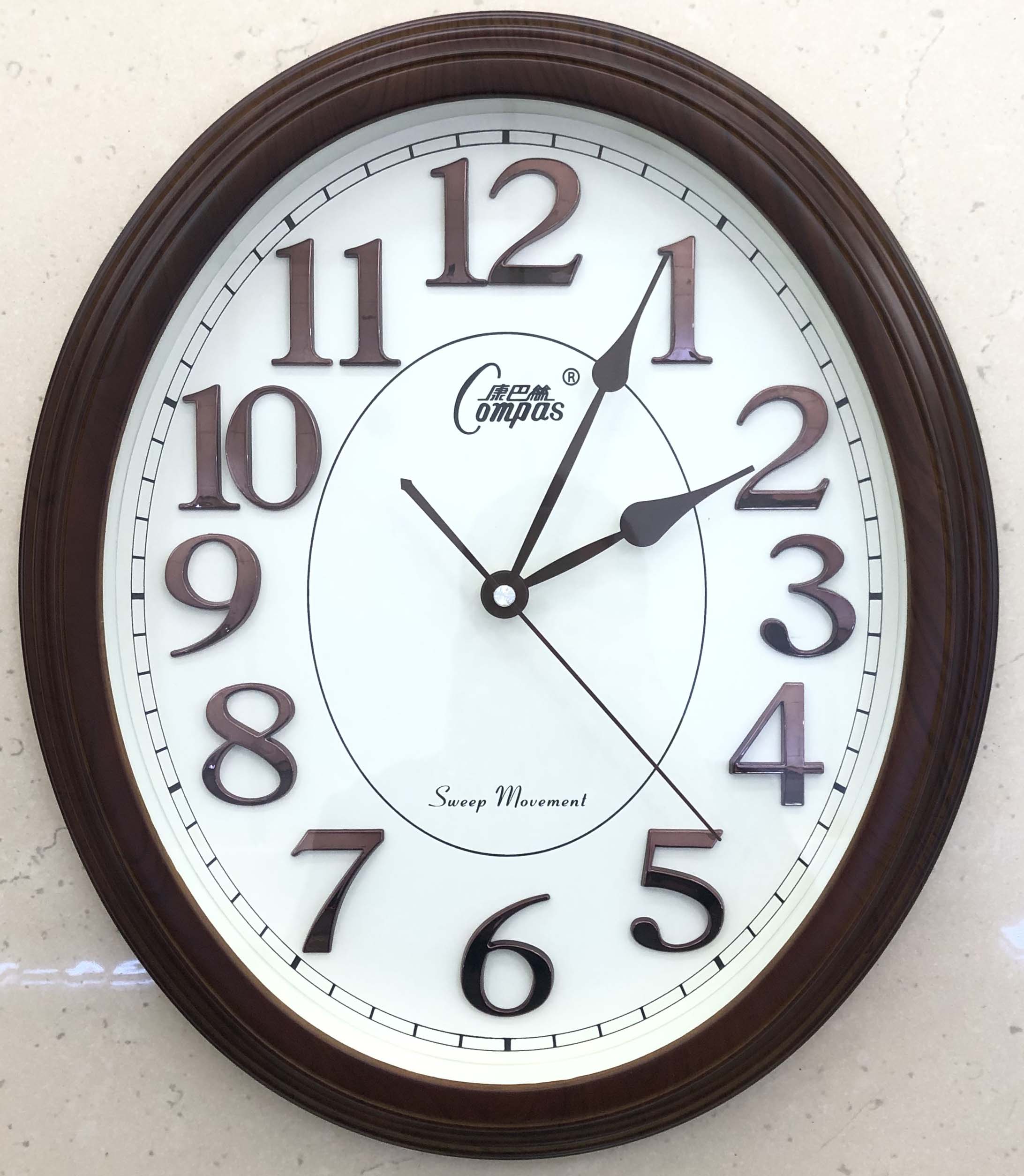 宝丽经典时尚客厅静音石英挂钟热销