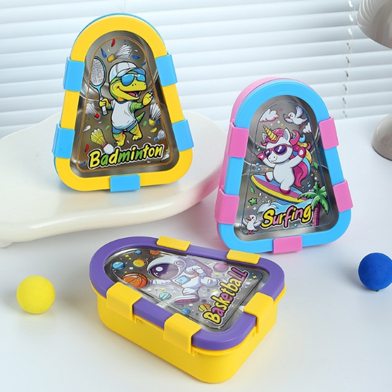 趣味运动主题三角饭盒 独角兽恐龙宇航员图案 学生分隔不锈钢便当盒详情2