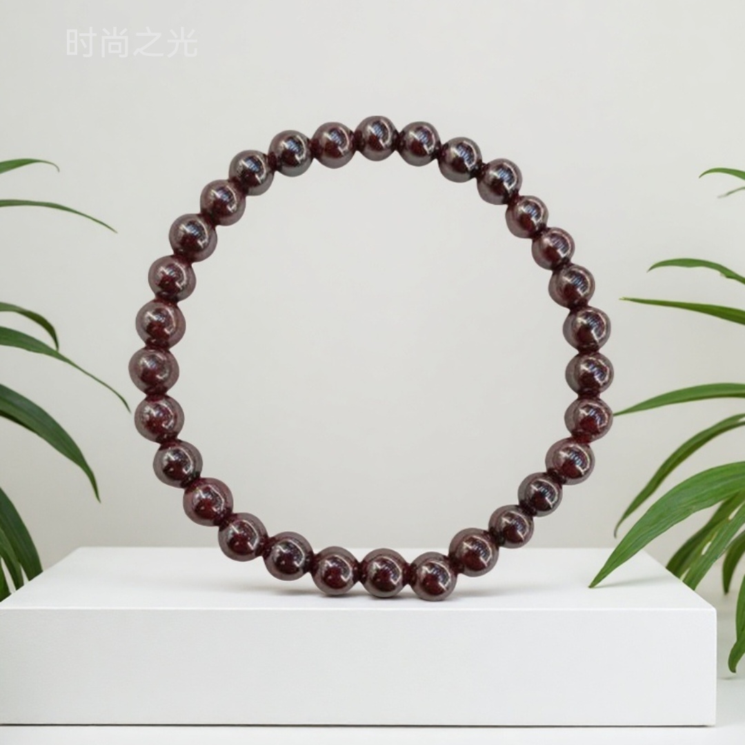 Natural pure cinnabar bracelet and jewelry, fashionable and trendy women's simple and versatile accessory gift, 6mm detail image 4