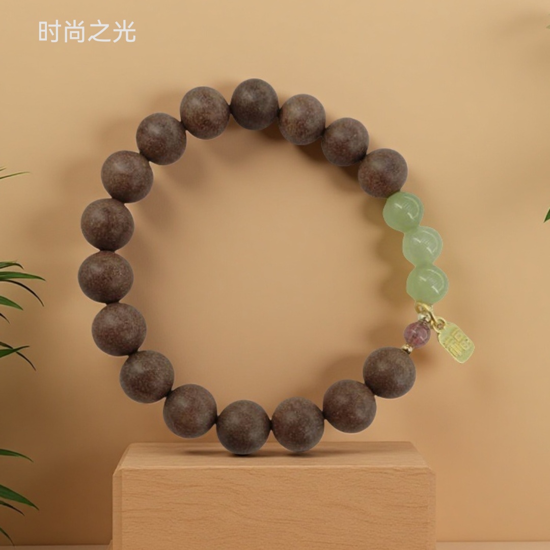 Intangible cultural heritage incense bead bracelet, jewelry, Bodhi traditional Chinese medicine bracelet, fashionable and versatile, men's and women's styles, natural material, large four-in-one fragrance type detail image 5