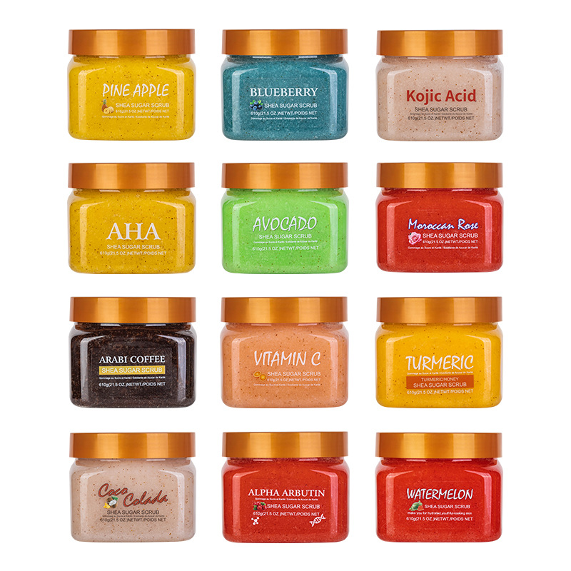 Cross-border sugar and salt body scrub Exfoliating Deep Cleansing Foreign trade coffee Bath salt Scrub 610g detail image 5