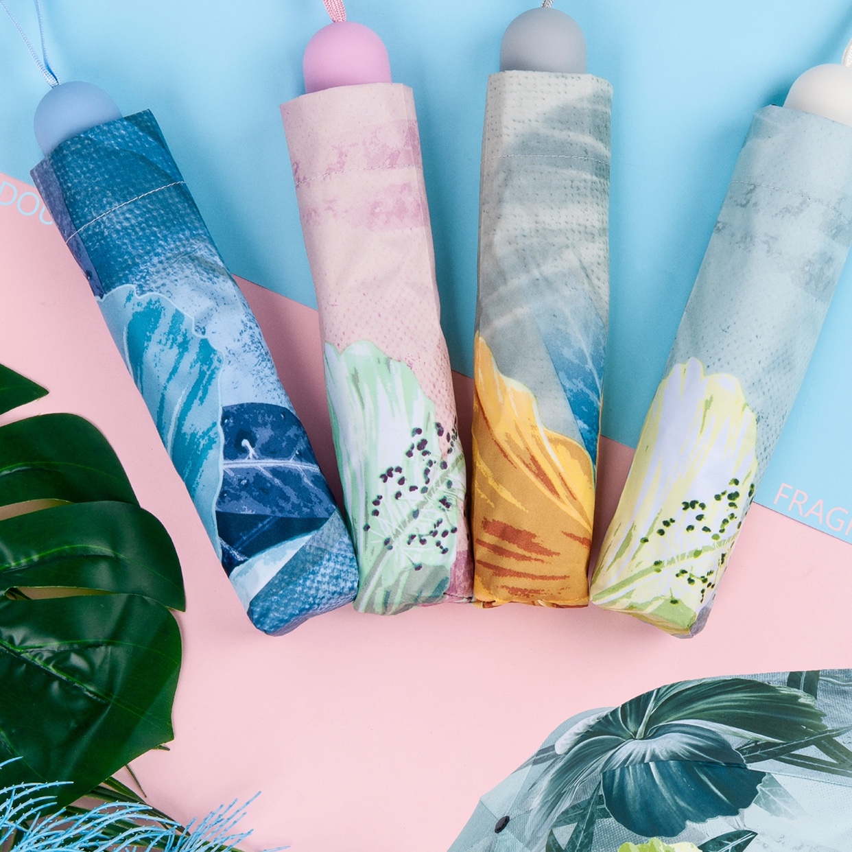 暗香浮动三折晴雨2用伞，防晒防雨太阳伞 天堂伞