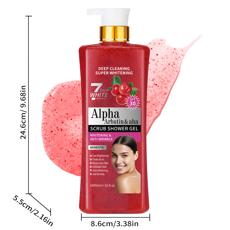 外贸木瓜磨砂沐浴露持久留香大瓶去角质跨境姜黄沐浴露详情图8