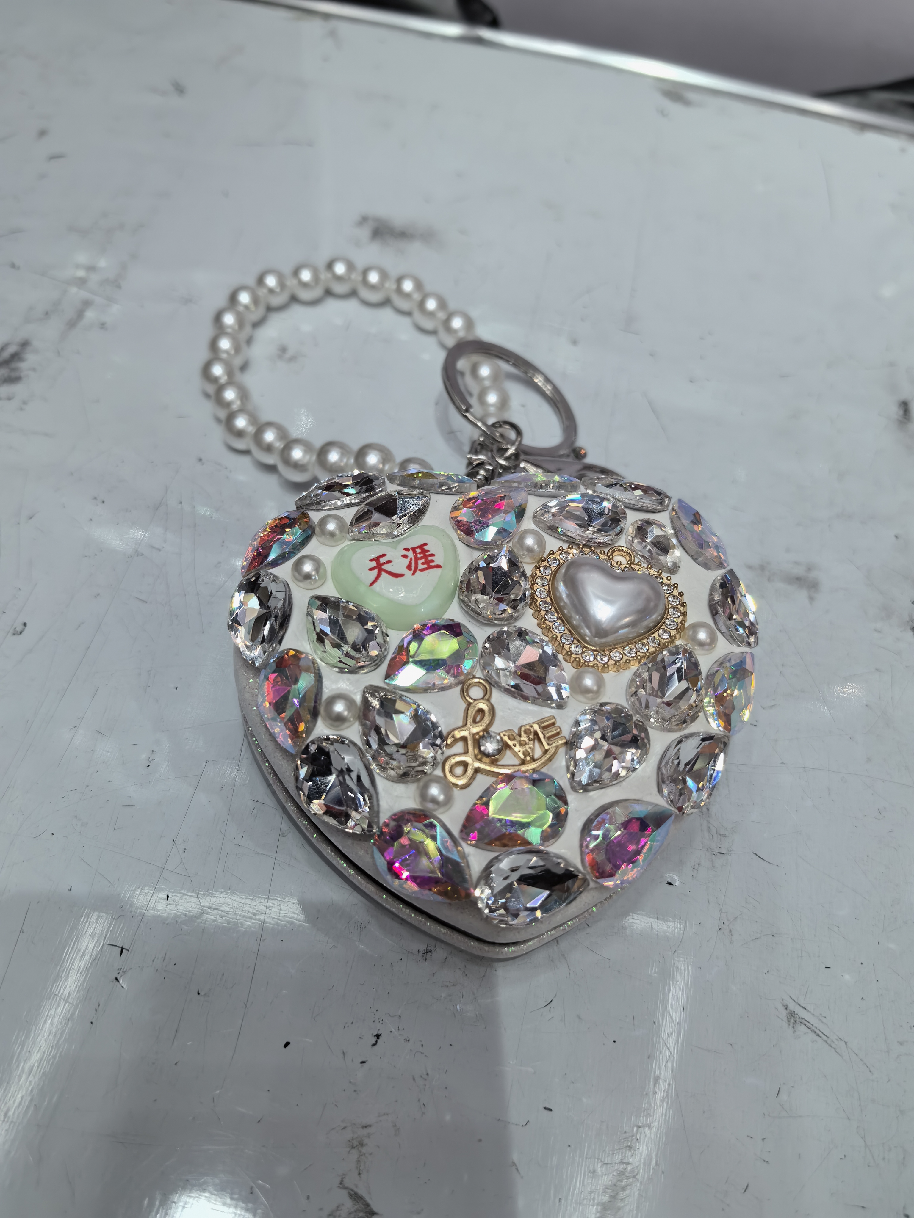 鑫诚饰品一5149A时尚水晶化妆小镜子小镜子小镜子