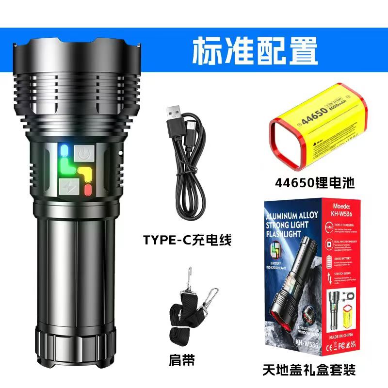 Sky-piercing Cannon High-intensity flashlight, ultra-bright outdoor long-range white laser flashlight, multi-functional lamp, zoom high-power high-intensity flashlight, simple detail image 5