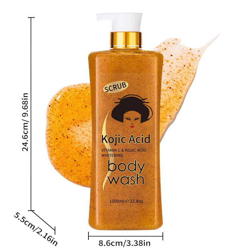 外贸木瓜磨砂沐浴露持久留香大瓶去角质跨境姜黄沐浴露详情图14