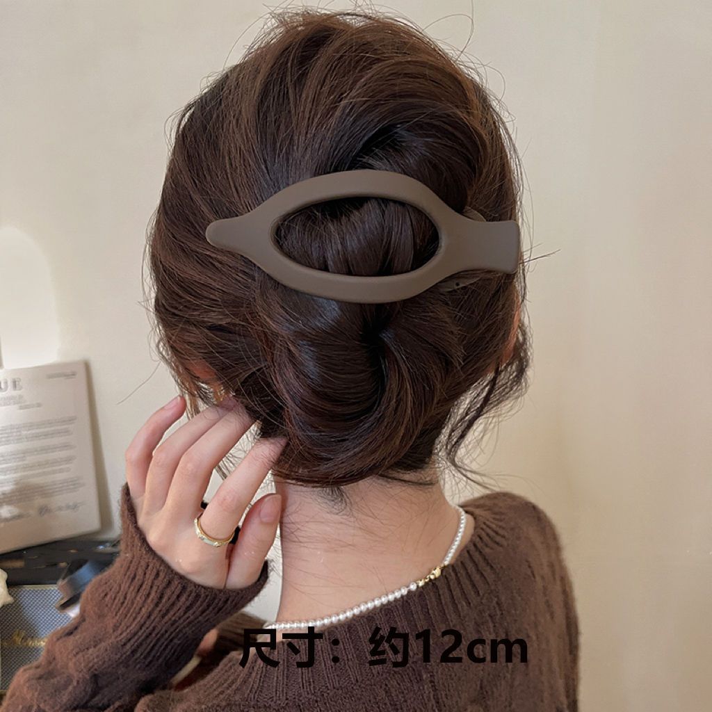 Lazy style ~ 2025 New Oval Grabber with a high-end feel, back of the head duckbeak grabber, updo ponytail one-line grabber 1# detail image 6