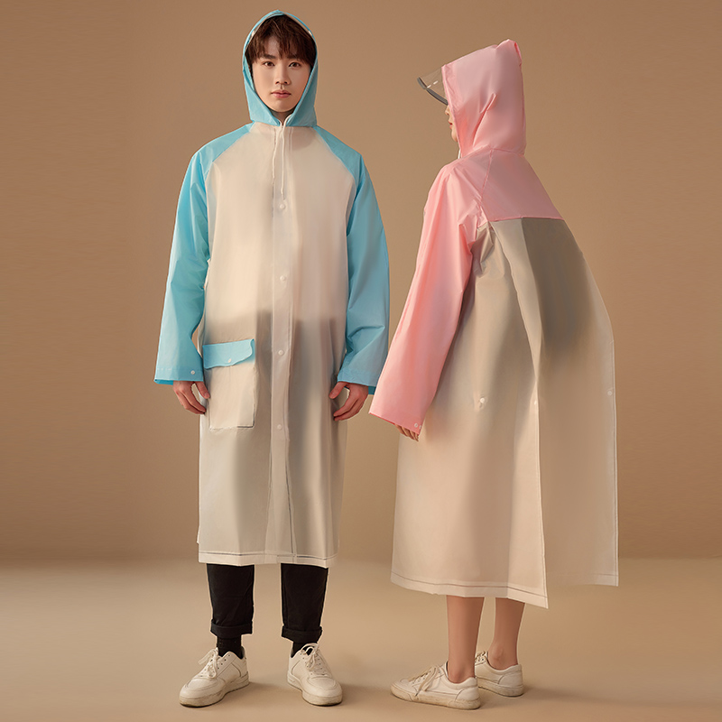 环保EVA成人雨衣 户外徒步露营遮雨防风雨披雨衣环保 防水透气 轻便耐用游乐园玩水雨衣成人