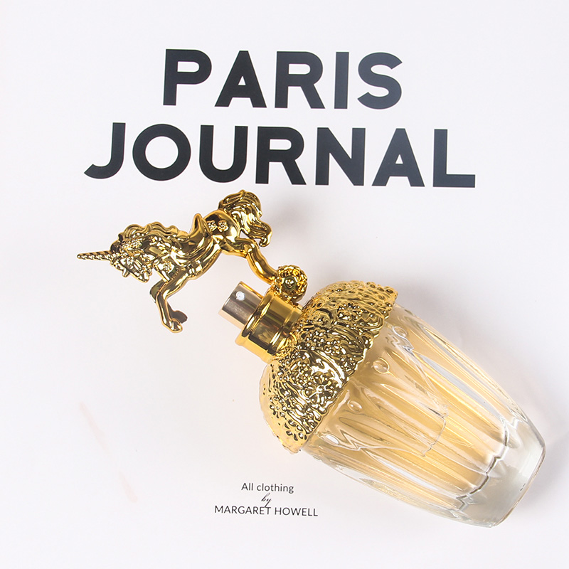 跨境热卖香氛 女士专属梦幻独角兽香水 童话奢华金饰瓶身 清新甜美持久香调 小众高级感