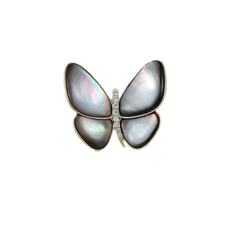 装饰晚舟同款蝴蝶胸针高档气质天然海贝精致西装胸花配饰别针女详情8